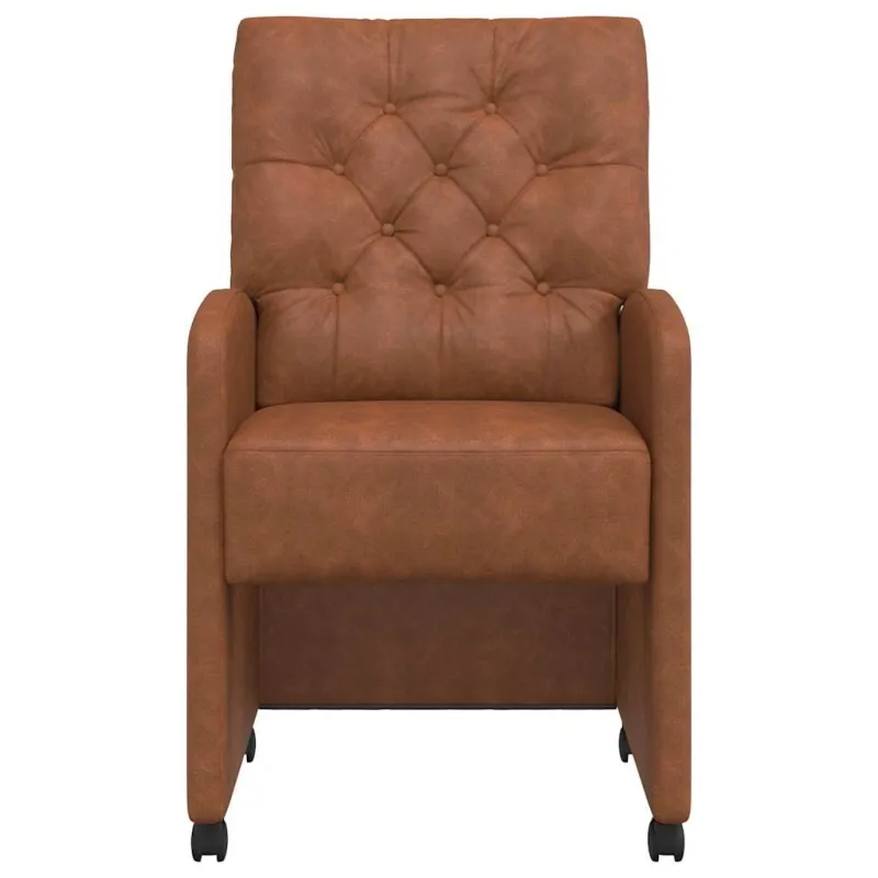 Valgomojo Kėdės su Ratukais 2 pcs Ruda 58 x 67 x 97 cm