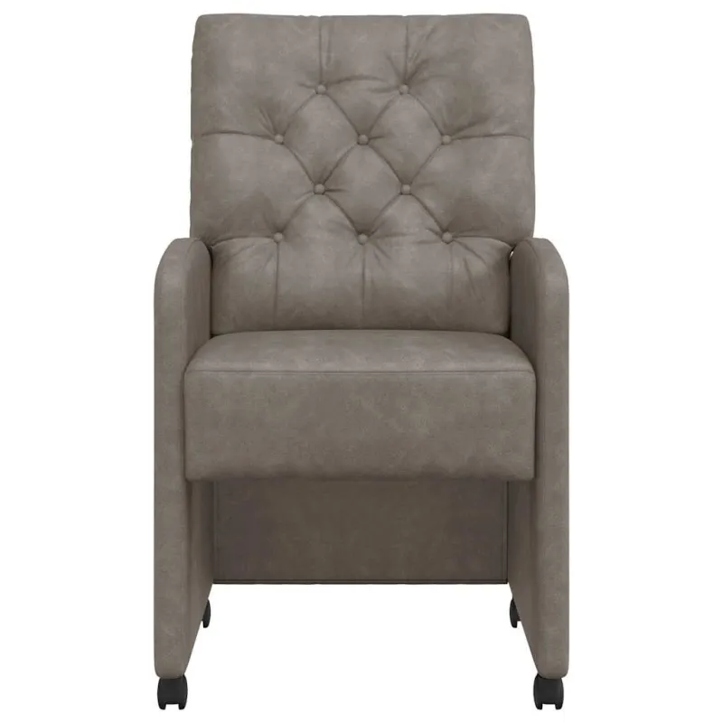 Valgomojo Kėdės su Ratukais 2 pcs Pilka 58 x 67 x 97 cm