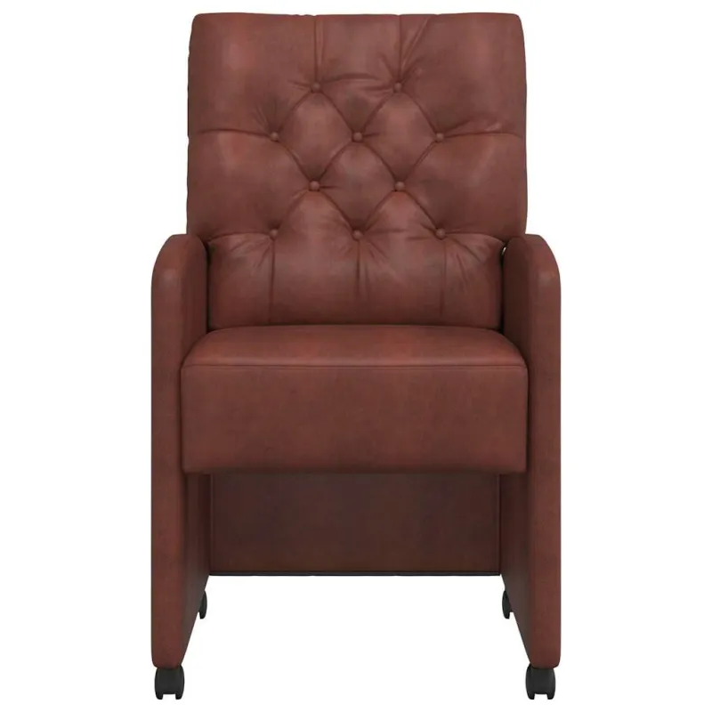 Valgomojo Kėdės su Ratukais 2 pcs Blizgiai ruda 58 x 67 x 97 cm