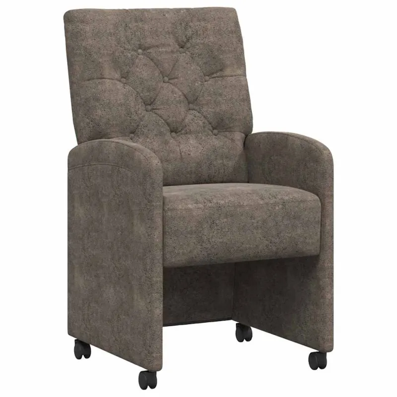 Valgomojo Kėdės su Ratukais 2 pcs Tamsiai pilka 58 x 67 x 97 cm