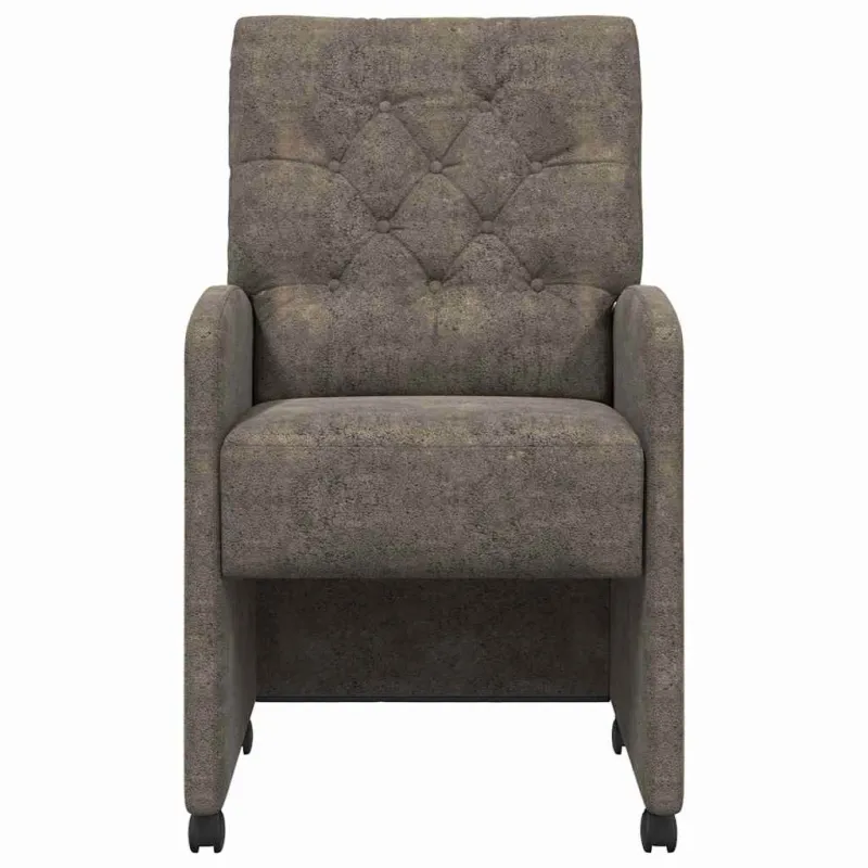 Valgomojo Kėdės su Ratukais 2 pcs Tamsiai pilka 58 x 67 x 97 cm