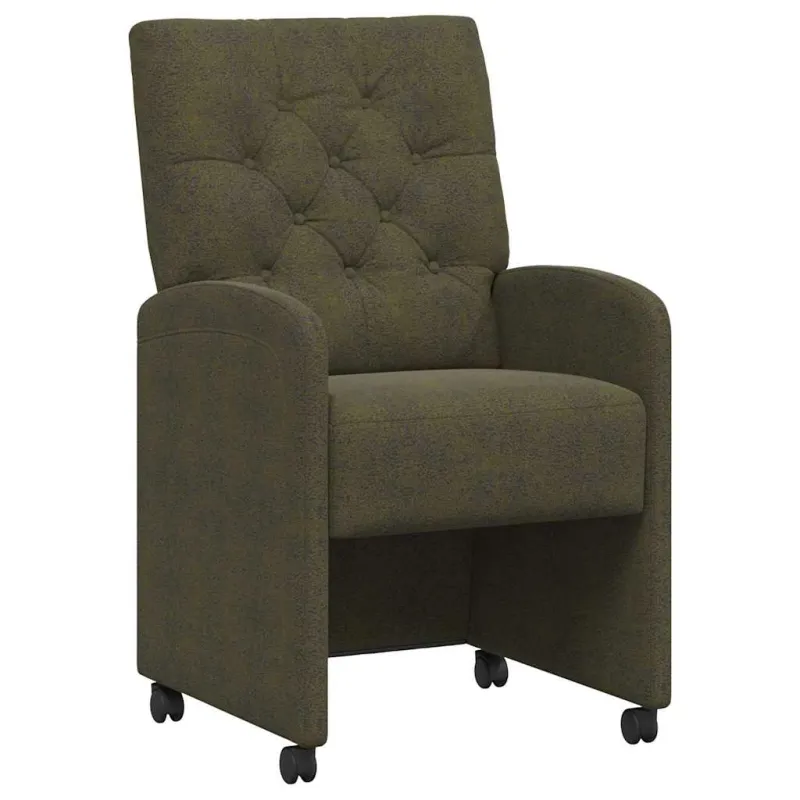 Valgomojo Kėdės su Ratukais 2 pcs Armijos žalia 58 x 67 x 97 cm