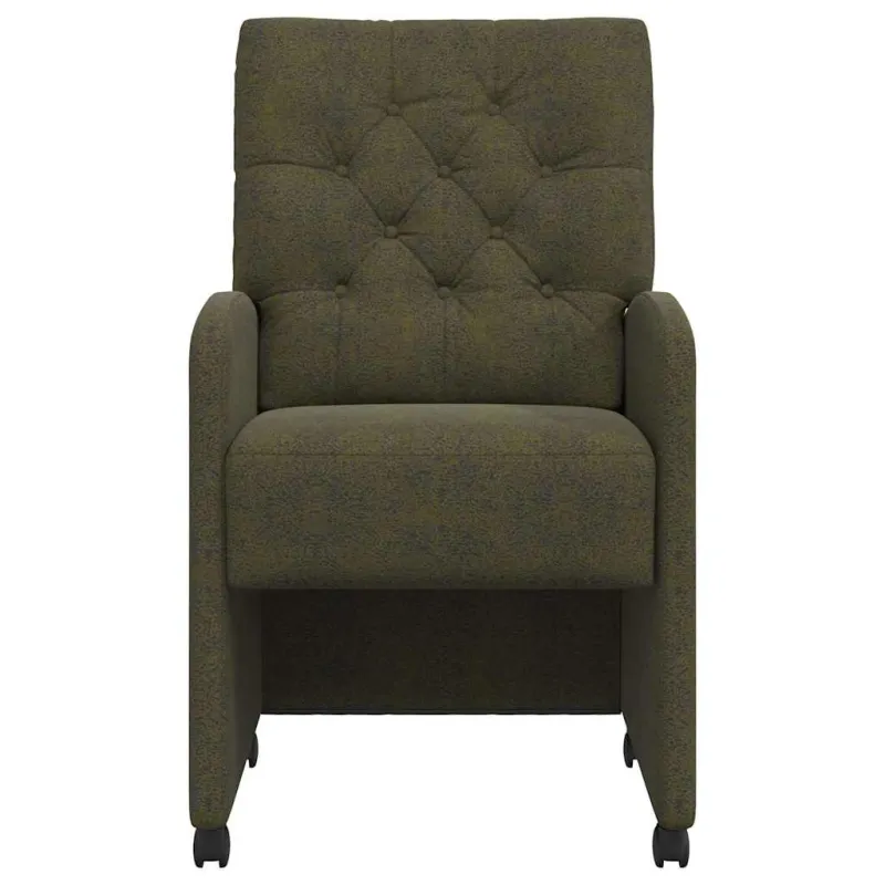 Valgomojo Kėdės su Ratukais 2 pcs Armijos žalia 58 x 67 x 97 cm