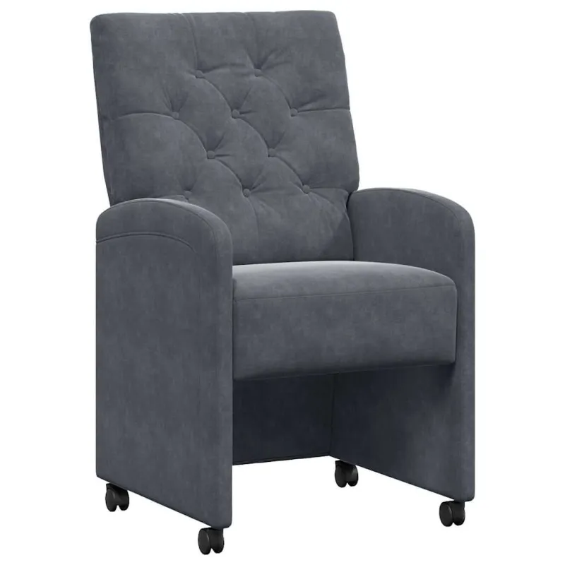 Valgomojo Kėdės su Ratukais 2 pcs Tamsiai pilka 58 x 67 x 97 cm