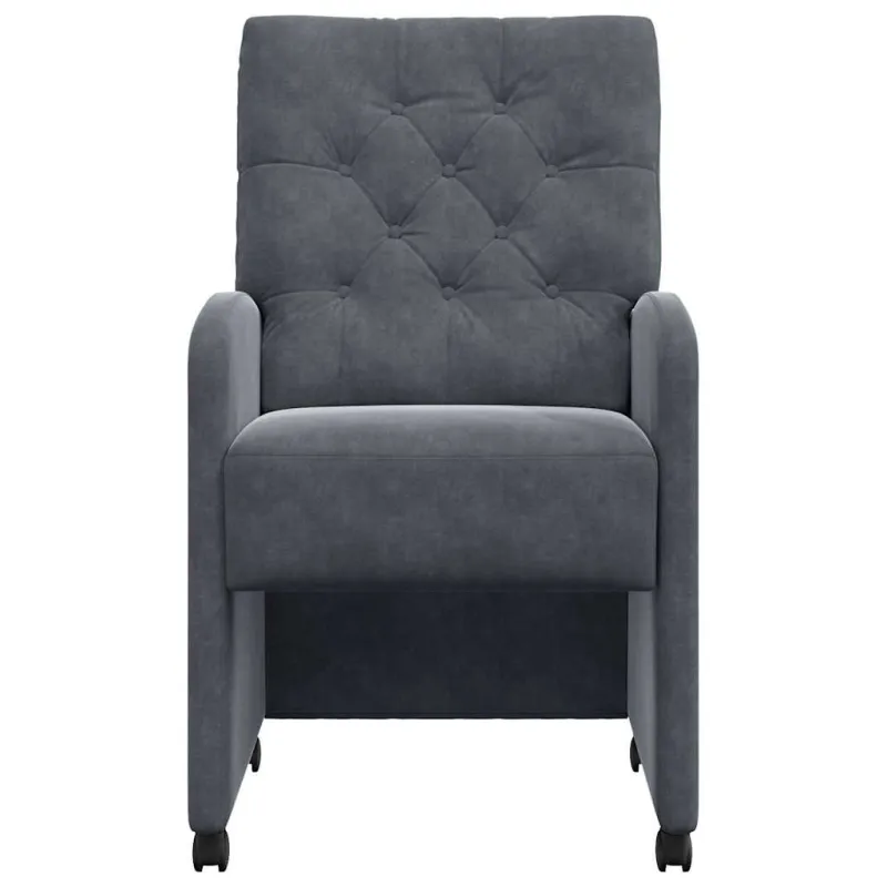 Valgomojo Kėdės su Ratukais 2 pcs Tamsiai pilka 58 x 67 x 97 cm