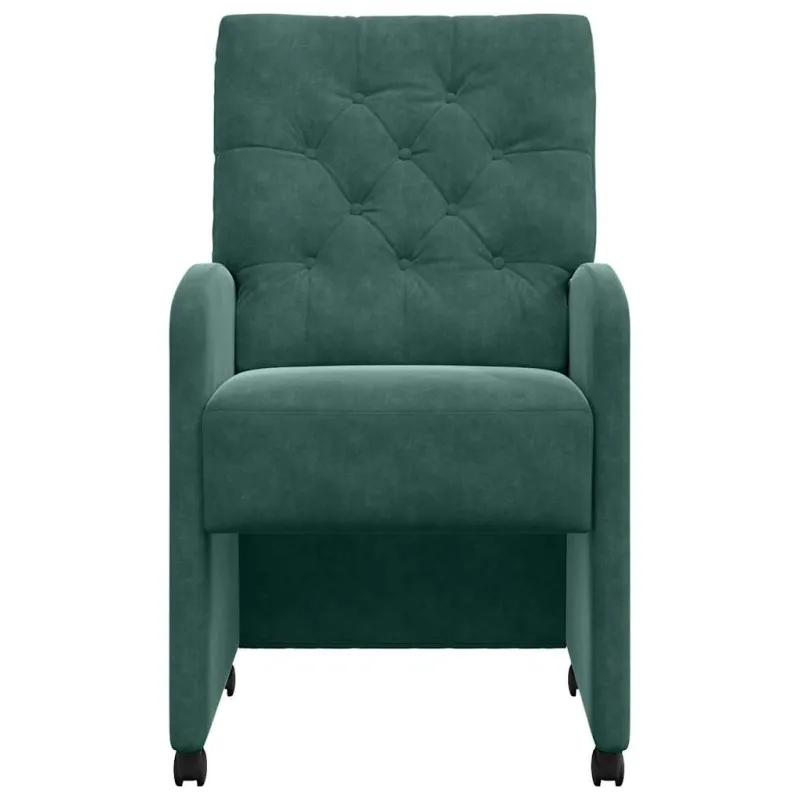 Valgomojo Kėdės su Ratukais 2 pcs Tamsiai žalia 58 x 67 x 97 cm