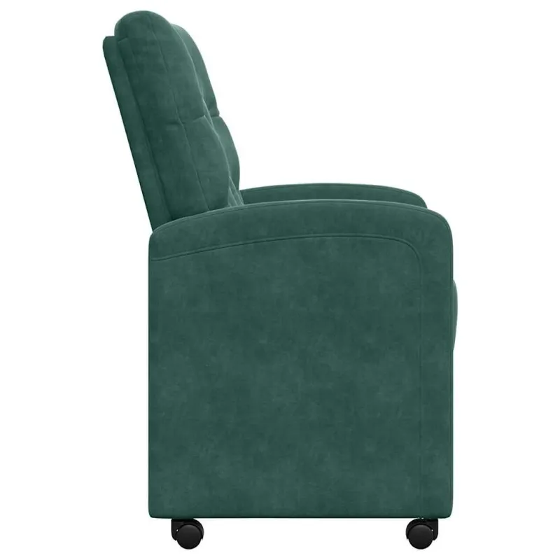 Valgomojo Kėdės su Ratukais 2 pcs Tamsiai žalia 58 x 67 x 97 cm