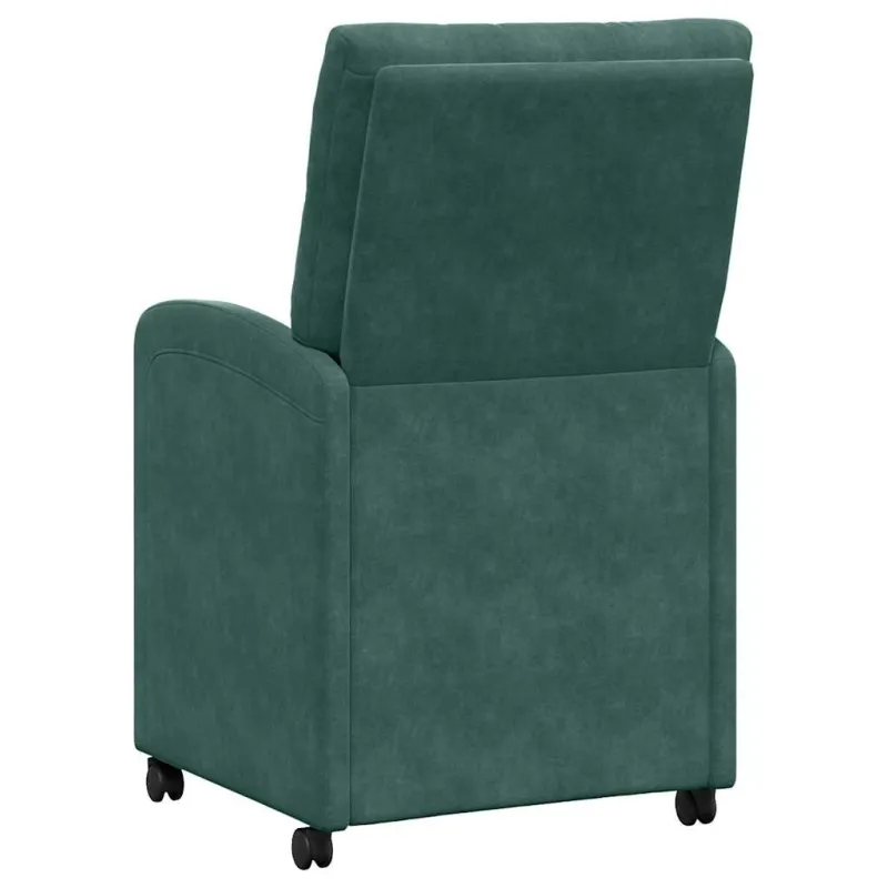 Valgomojo Kėdės su Ratukais 2 pcs Tamsiai žalia 58 x 67 x 97 cm