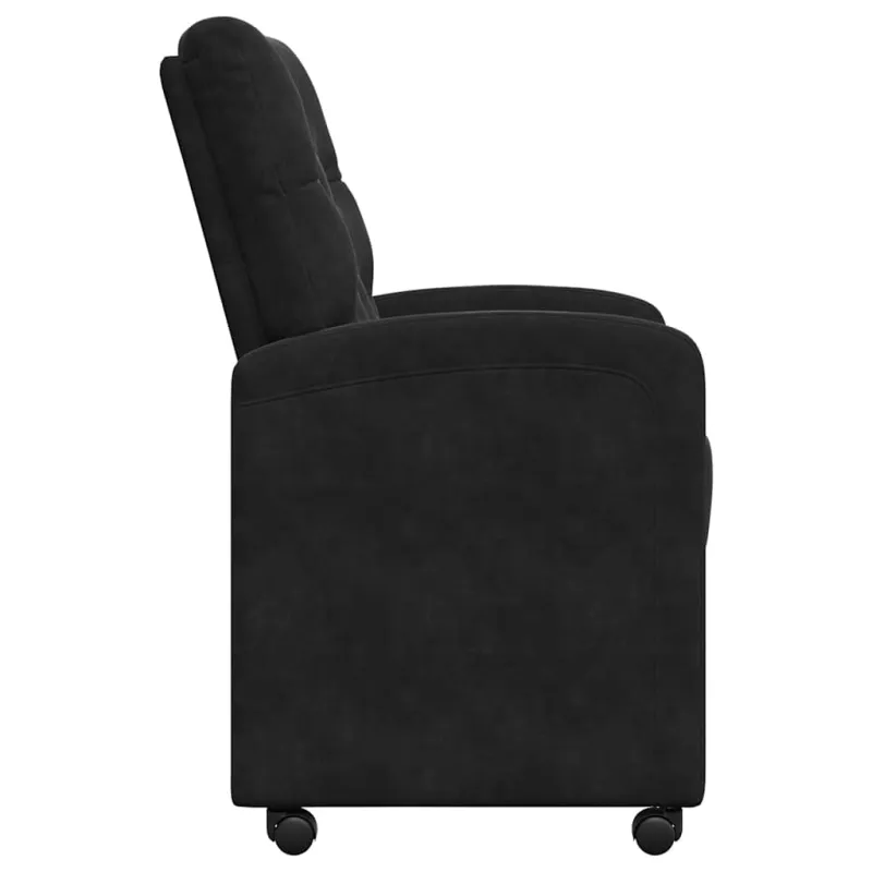 Valgomojo Kėdės su Ratukais 2 pcs Juoda 58 x 67 x 97 cm Aksomas