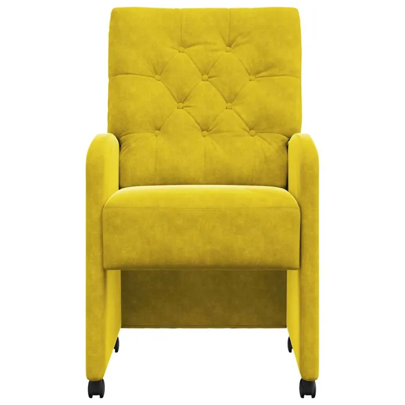 Valgomojo Kėdės su Ratukais 2 pcs Geltona 58 x 67 x 97 cm