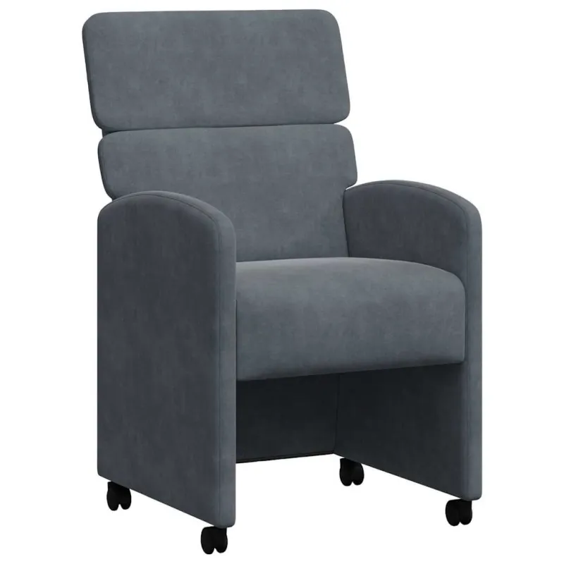 Valgomojo Kėdės su Ratukais 2 pcs Tamsiai pilka 58 x 65 x 98 cm