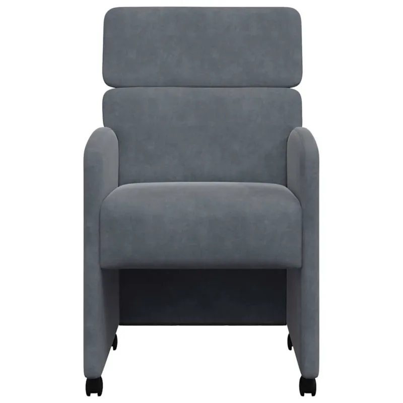 Valgomojo Kėdės su Ratukais 2 pcs Tamsiai pilka 58 x 65 x 98 cm