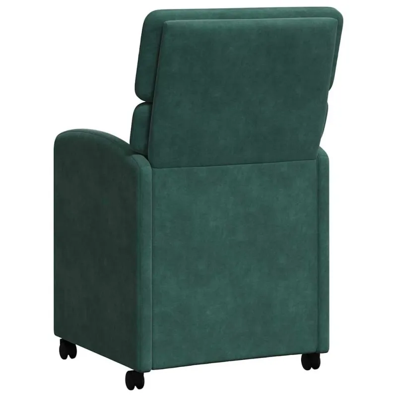 Valgomojo Kėdės su Ratukais 2 pcs Tamsiai žalia 58 x 65 x 98 cm