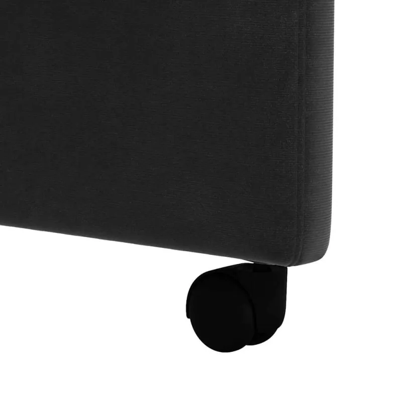 Valgomojo Kėdės su Ratukais 2 pcs Juoda 58 x 65 x 98 cm Aksomas