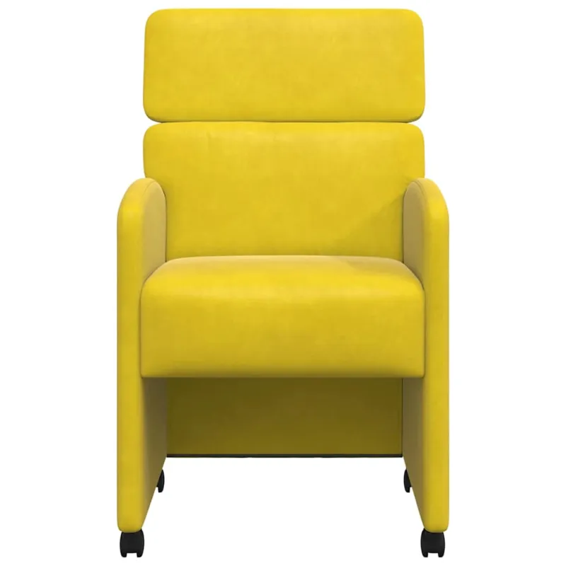 Valgomojo Kėdės su Ratukais 2 pcs Geltona 58 x 65 x 98 cm