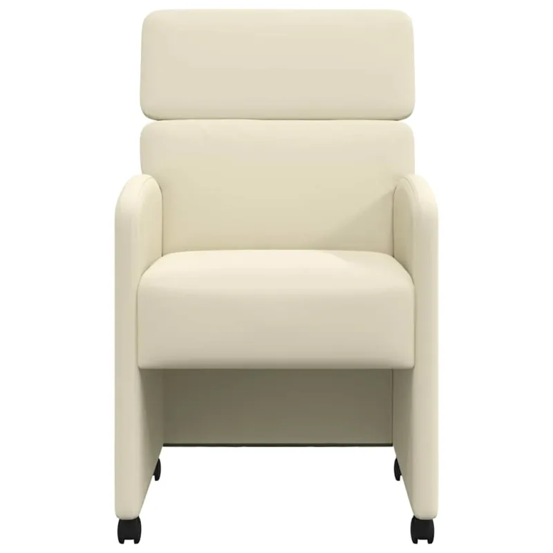 Valgomojo Kėdės su Ratukais 2 pcs Kreminė 58 x 65 x 98 cm
