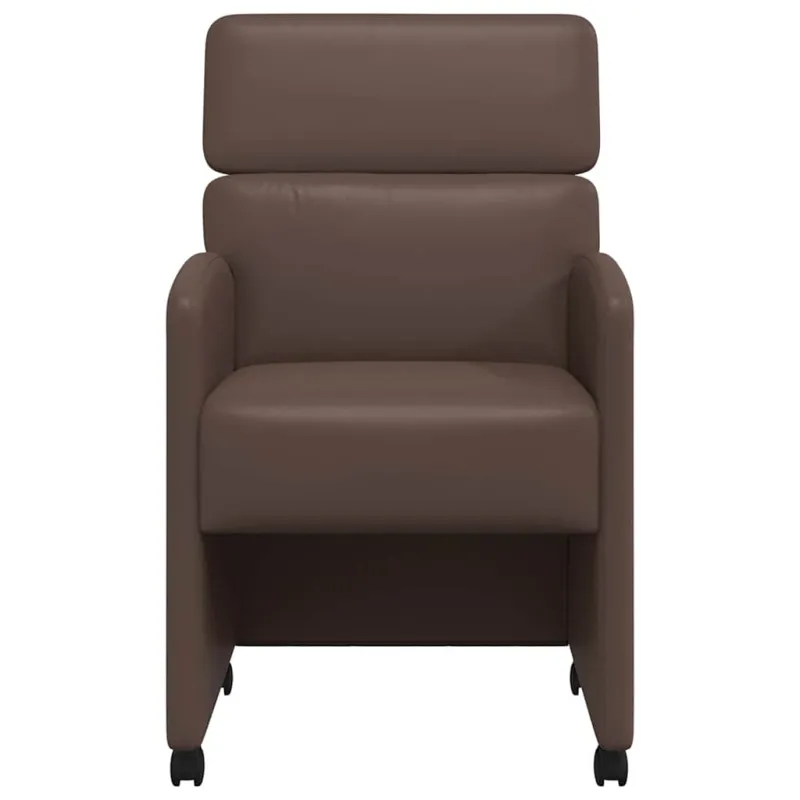 Valgomojo Kėdės su Ratukais 2 pcs Ruda 58 x 65 x 98 cm