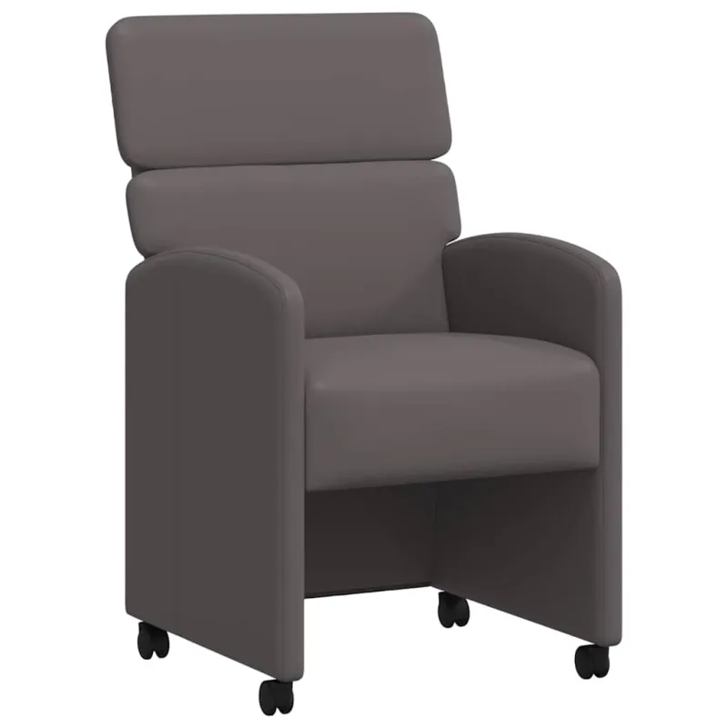 Valgomojo Kėdės su Ratukais 2 pcs Pilka 58 x 65 x 98 cm
