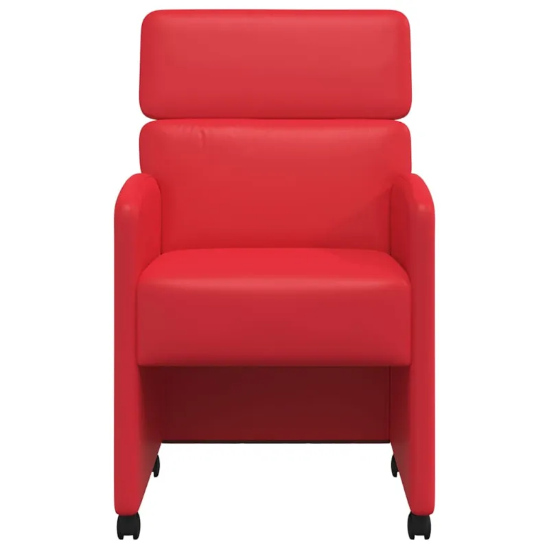 Valgomojo Kėdės su Ratukais 2 pcs Raudona 58 x 65 x 98 cm