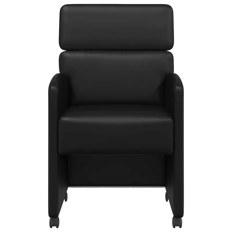 Valgomojo Kėdės su Ratukais 2 pcs Juoda 58 x 65 x 98 cm
