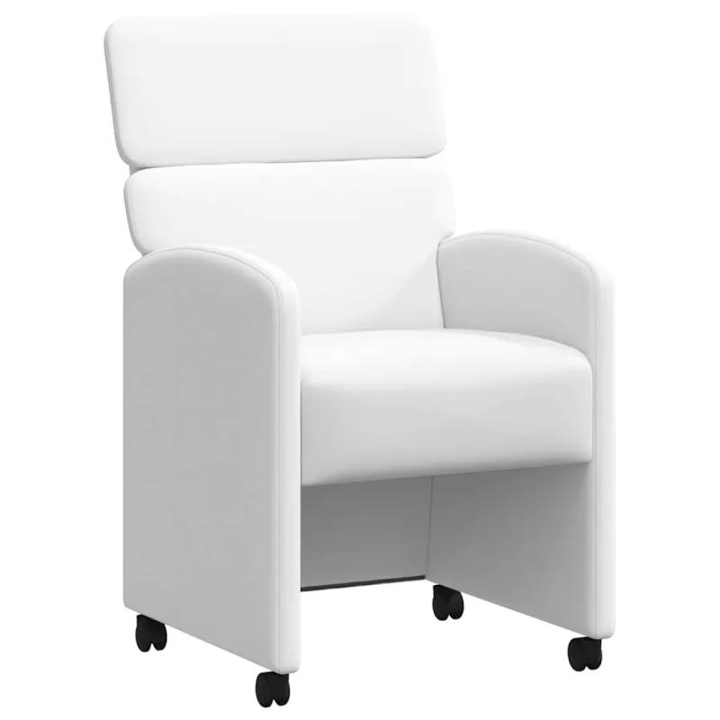 Valgomojo Kėdės su Ratukais 2 pcs Balta 58 x 65 x 98 cm