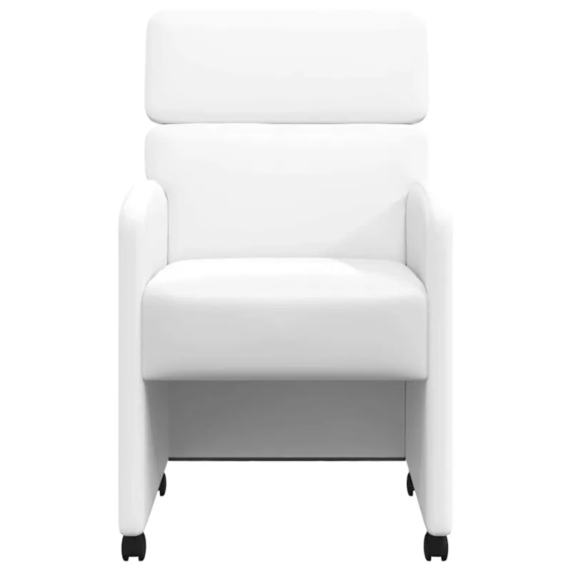 Valgomojo Kėdės su Ratukais 2 pcs Balta 58 x 65 x 98 cm