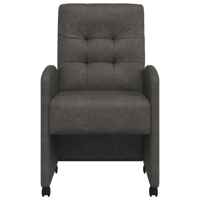 Valgomojo Kėdės su Ratukais 2 pcs Juoda 58 x 67 x 97 cm