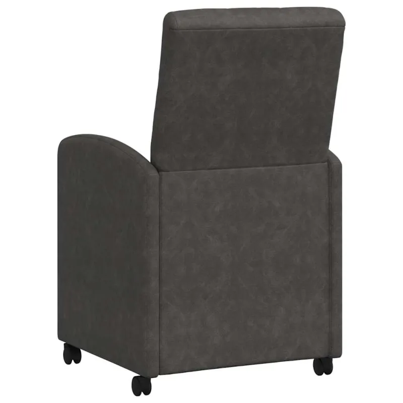 Valgomojo Kėdės su Ratukais 2 pcs Juoda 58 x 67 x 97 cm