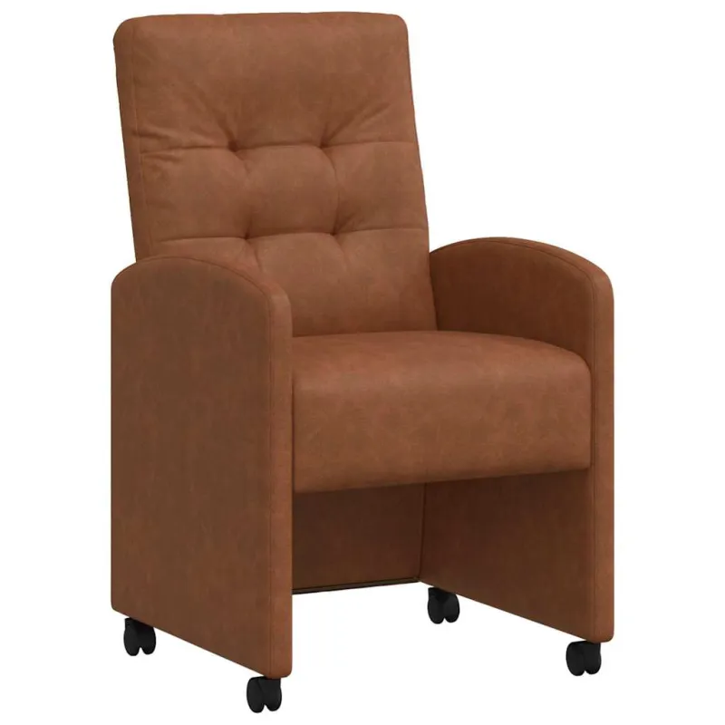 Valgomojo Kėdės su Ratukais 2 pcs Ruda 58 x 67 x 97 cm