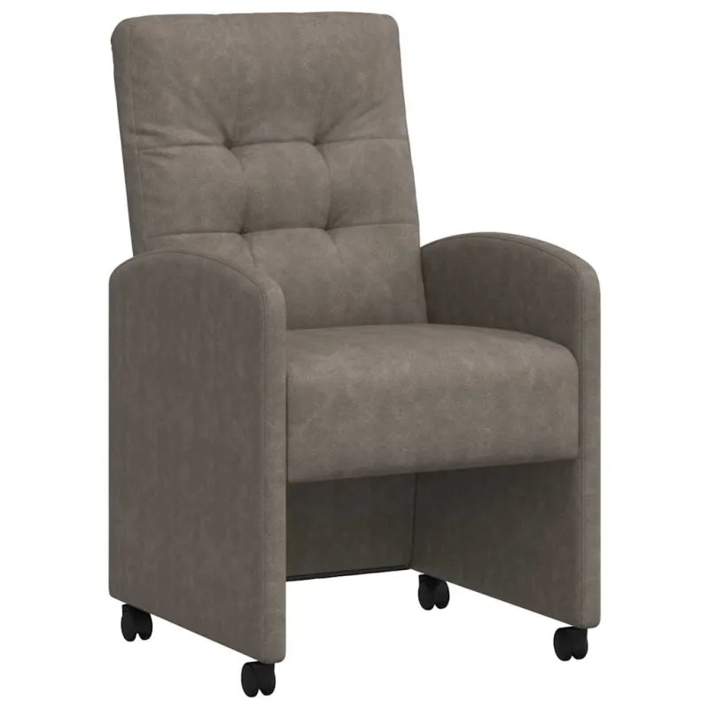 Valgomojo Kėdės su Ratukais 2 pcs Pilka 58 x 67 x 97 cm