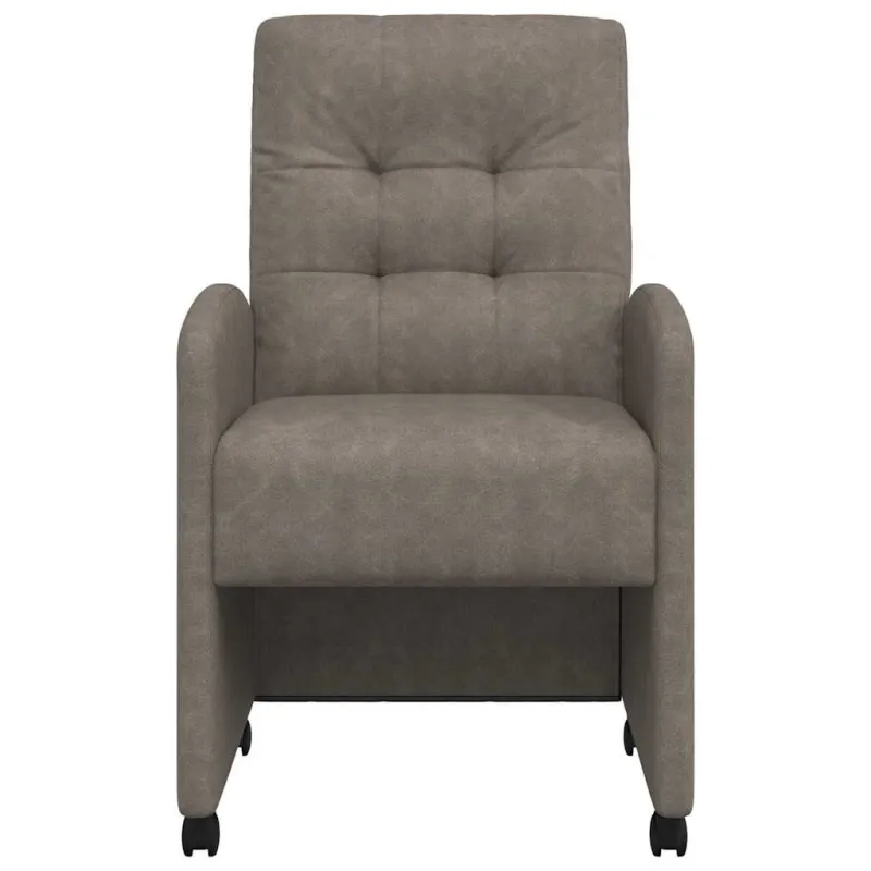 Valgomojo Kėdės su Ratukais 2 pcs Pilka 58 x 67 x 97 cm
