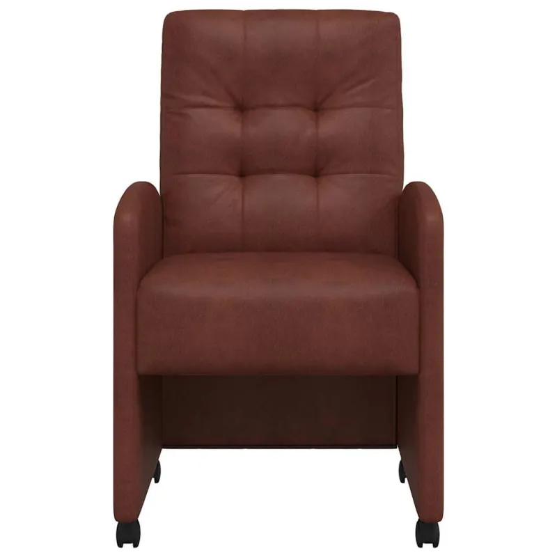 Valgomojo Kėdės su Ratukais 2 pcs Blizgiai ruda 58 x 67 x 97 cm
