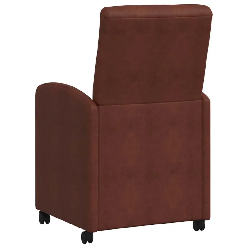 Valgomojo Kėdės su Ratukais 2 pcs Blizgiai ruda 58 x 67 x 97 cm