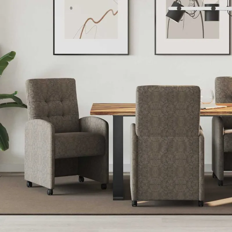 Valgomojo Kėdės su Ratukais 2 pcs Tamsiai pilka 58 x 67 x 97 cm