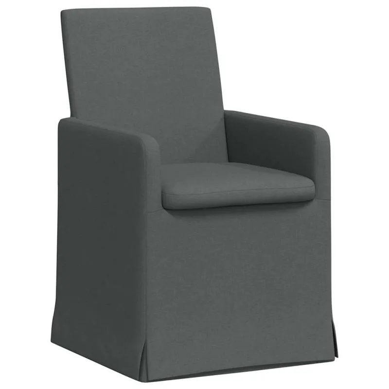 Valgomojo kėdės 2 pcs Tamsiai pilka 57 x 67 x 95 cm audinys