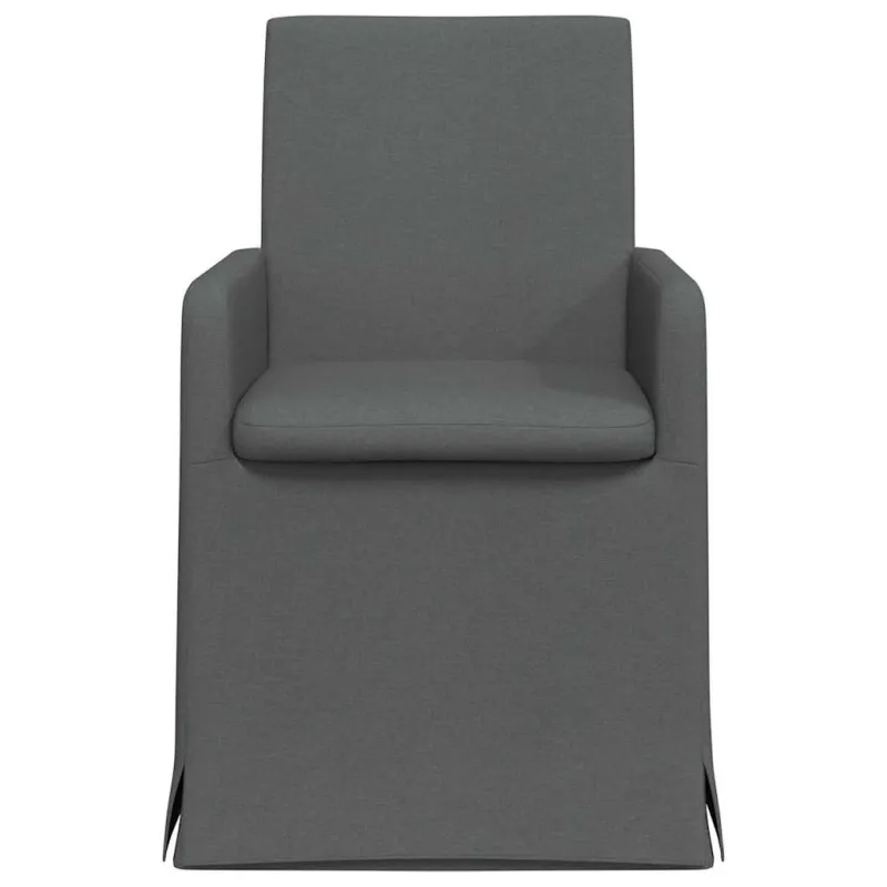 Valgomojo kėdės 2 pcs Tamsiai pilka 57 x 67 x 95 cm audinys