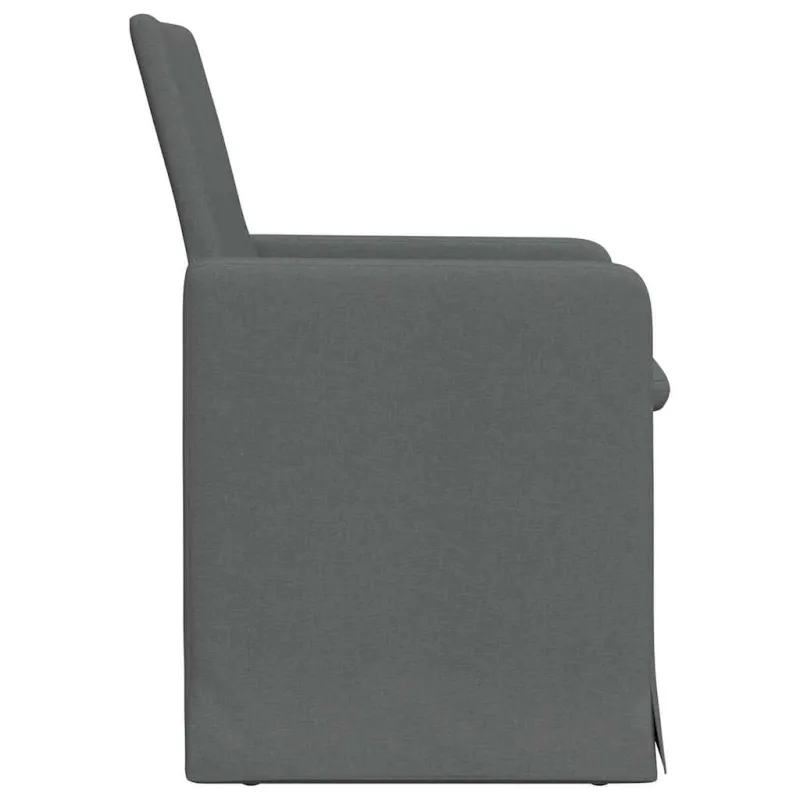 Valgomojo kėdės 2 pcs Tamsiai pilka 57 x 67 x 95 cm audinys