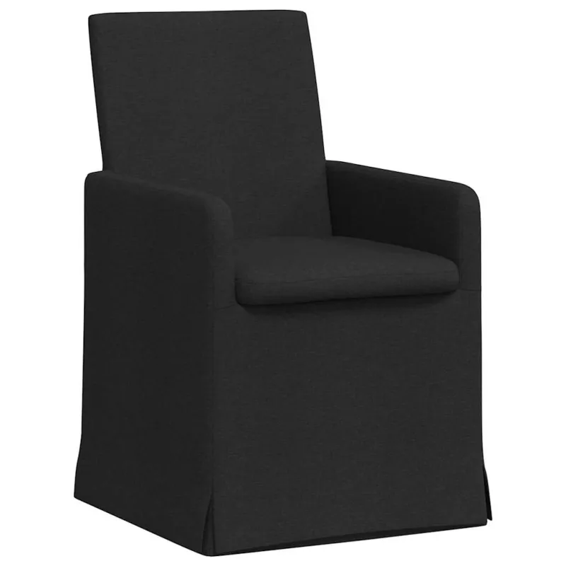 Valgomojo kėdės 2 pcs Juoda 57 x 67 x 95 cm audinys