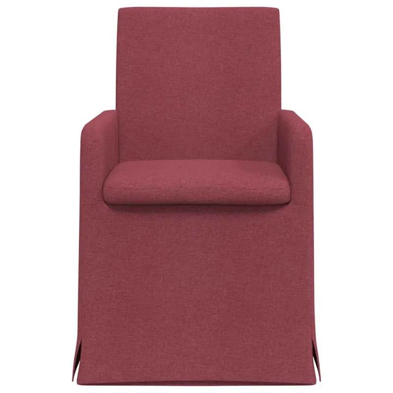 Valgomojo kėdės 2 pcs Vyno raudonumo 57 x 67 x 95 cm audinys