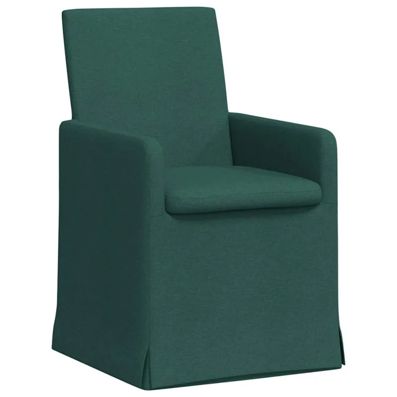 Valgomojo kėdės 2 pcs Tamsiai žalia 57 x 67 x 95 cm audinys