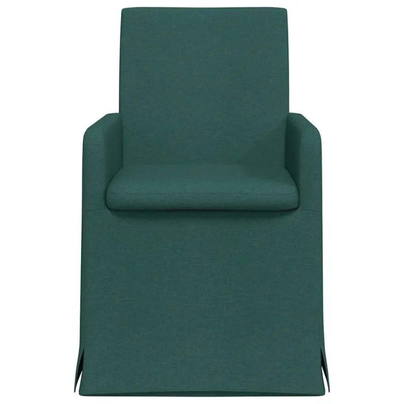 Valgomojo kėdės 2 pcs Tamsiai žalia 57 x 67 x 95 cm audinys