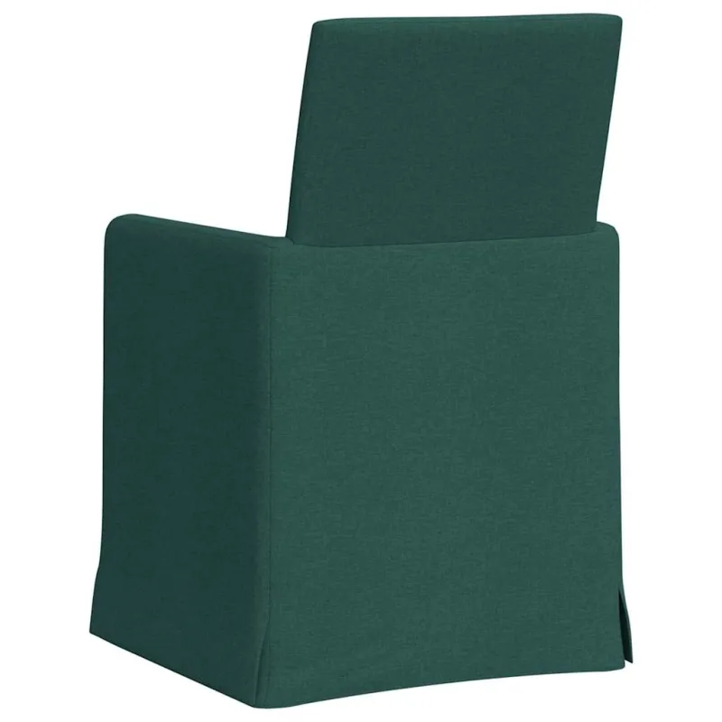 Valgomojo kėdės 2 pcs Tamsiai žalia 57 x 67 x 95 cm audinys