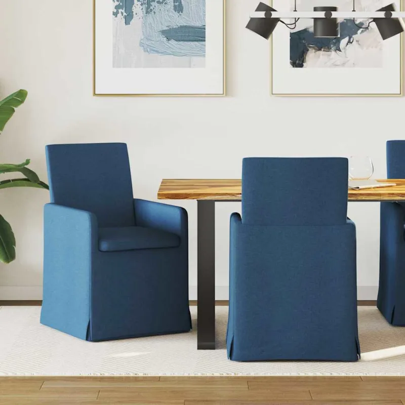 Valgomojo kėdės 2 pcs Mėlyna 57 x 67 x 95 cm audinys