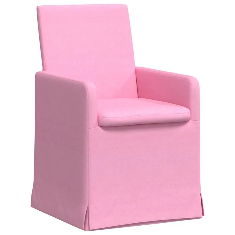 Valgomojo kėdės 2 pcs Rožinė 57 x 67 x 95 cm audinys