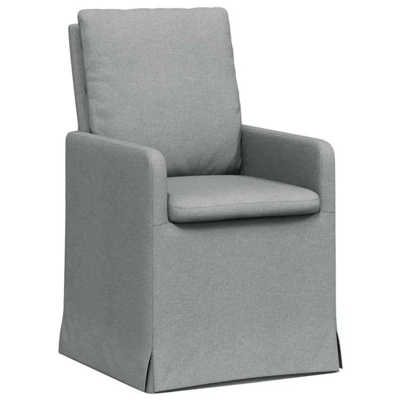 Valgomojo kėdės 2 pcs Šviesiai pilka 57 x 67 x 98 cm audinys