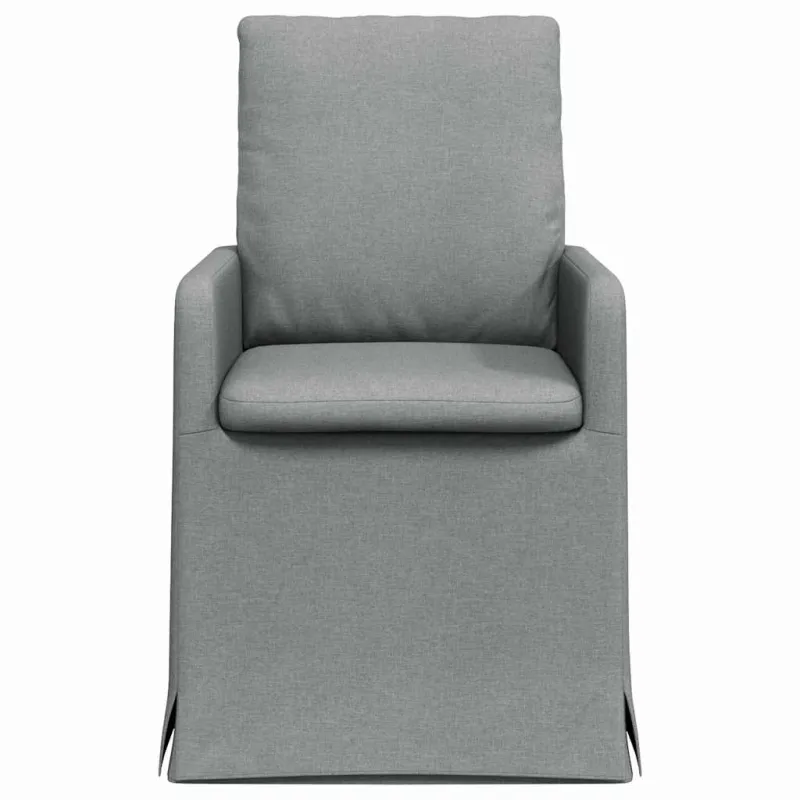 Valgomojo kėdės 2 pcs Šviesiai pilka 57 x 67 x 98 cm audinys