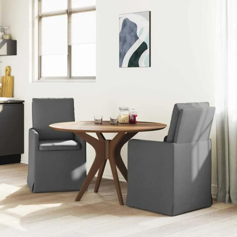 Valgomojo kėdės 2 pcs Tamsiai pilka 57 x 67 x 98 cm audinys