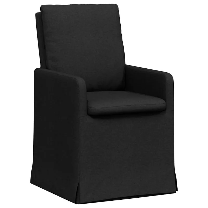 Valgomojo kėdės 2 pcs Juoda 57 x 67 x 98 cm audinys