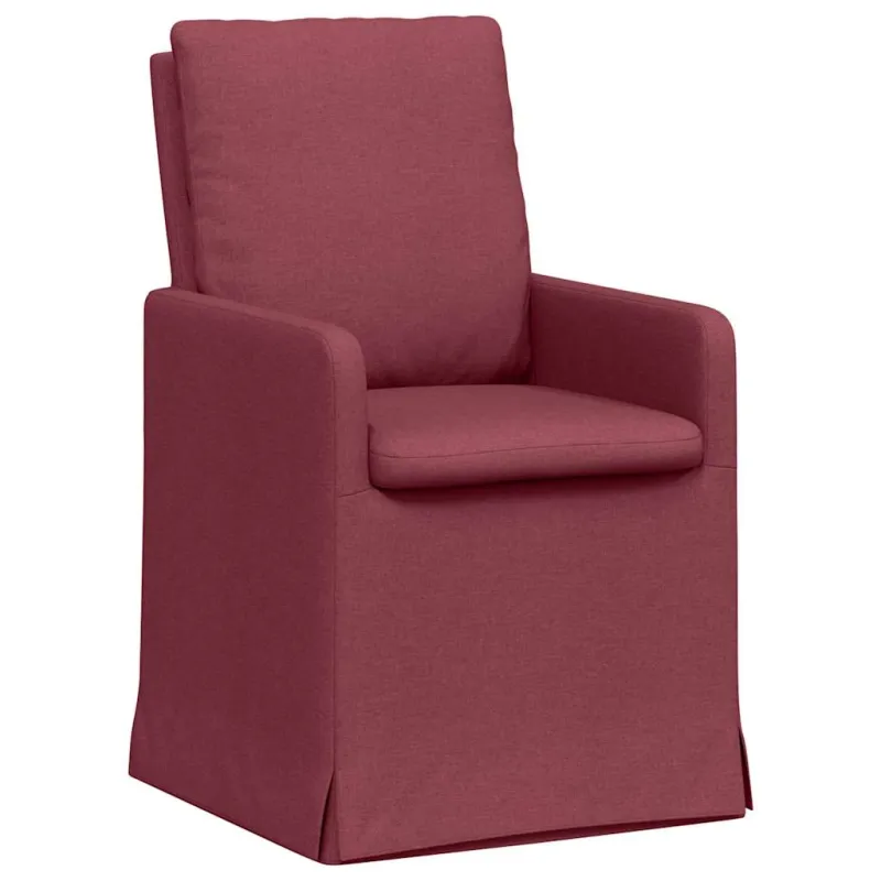 Valgomojo kėdės 2 pcs Vyno raudonumo 57 x 67 x 98 cm audinys