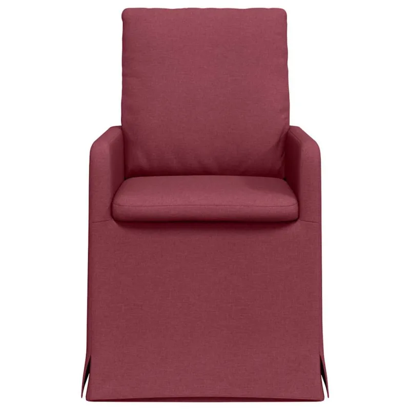 Valgomojo kėdės 2 pcs Vyno raudonumo 57 x 67 x 98 cm audinys